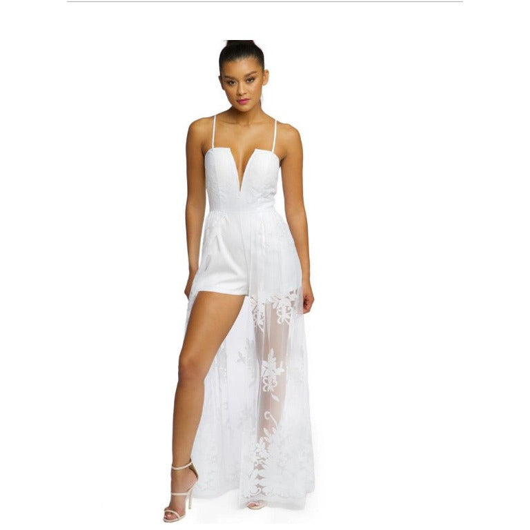 EDNA MAXI ROMPER-WHITE