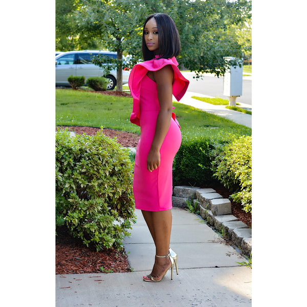 SUN KISSED DRESS-FUCHSIA