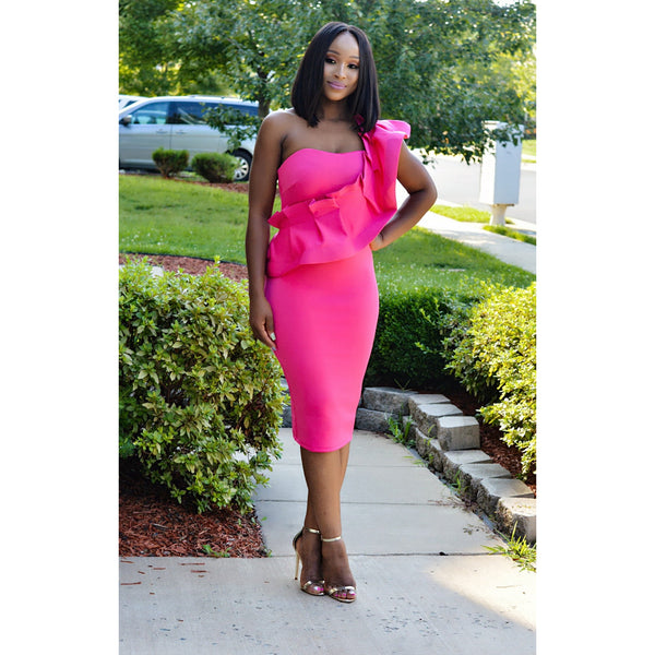 SUN KISSED DRESS-FUCHSIA